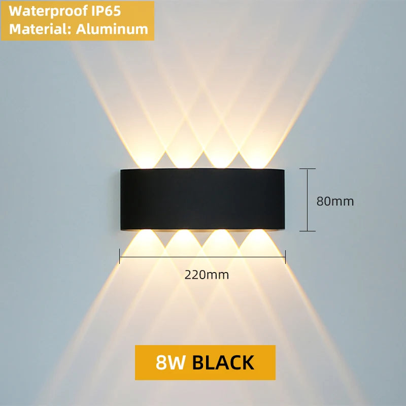 Aluminum LED Wall Lamp – IP65 Waterproof Lighting for Indoor and Outdoor