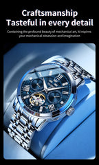 OLEVS Automatic Mechanical Watch – Skeleton Flywheel for Men's Business Wear