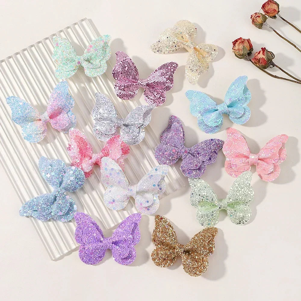 Sequined Butterfly Hair Clips – Cute Decorative Bows for Toddler Hairstyles