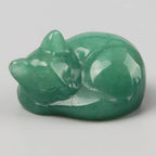 Carved Crystal Cat Figurine – Natural Stone Animal Statue for Home Decor