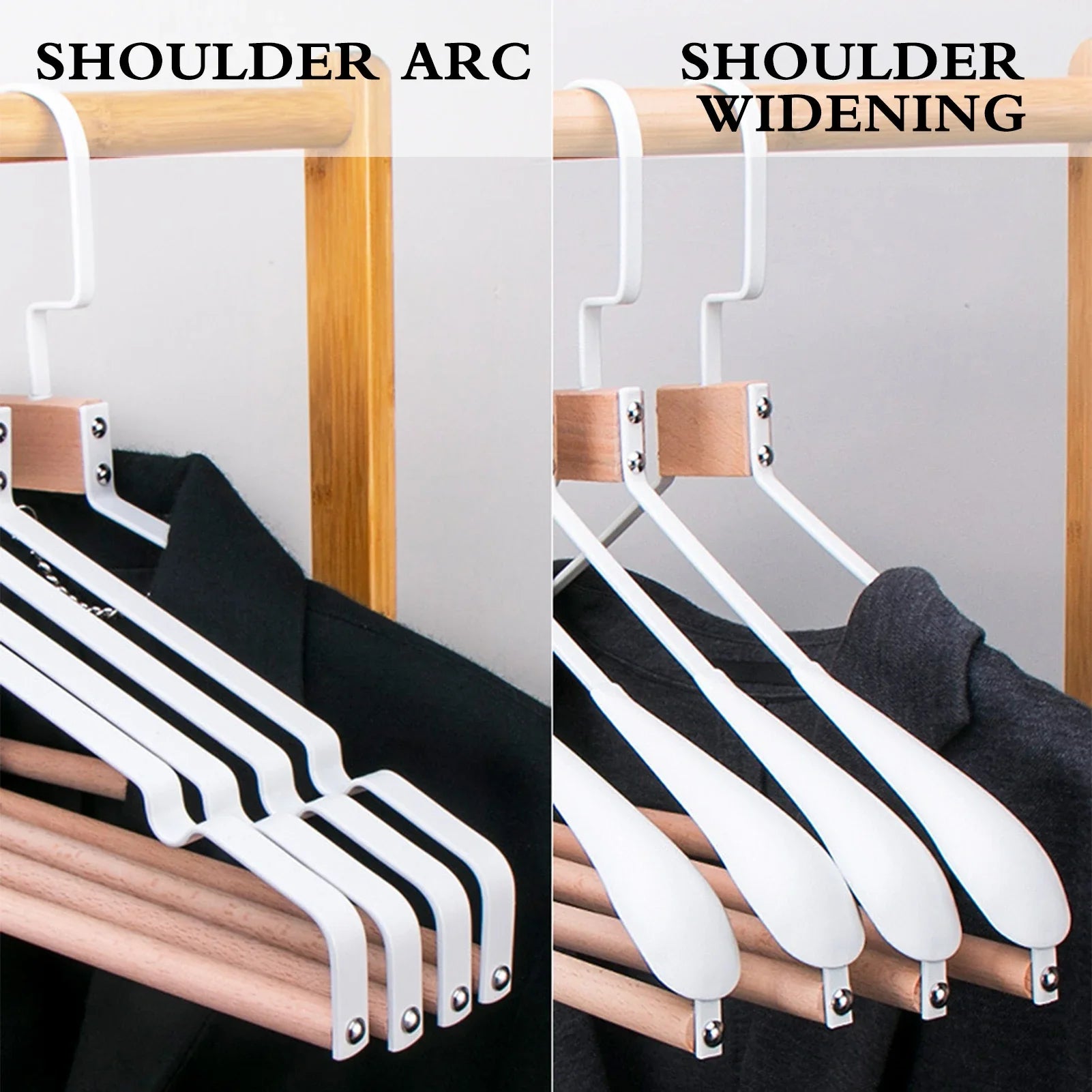 Solid Wood Clothes Hangers – Swivel Hook Rack for Coats and Jackets