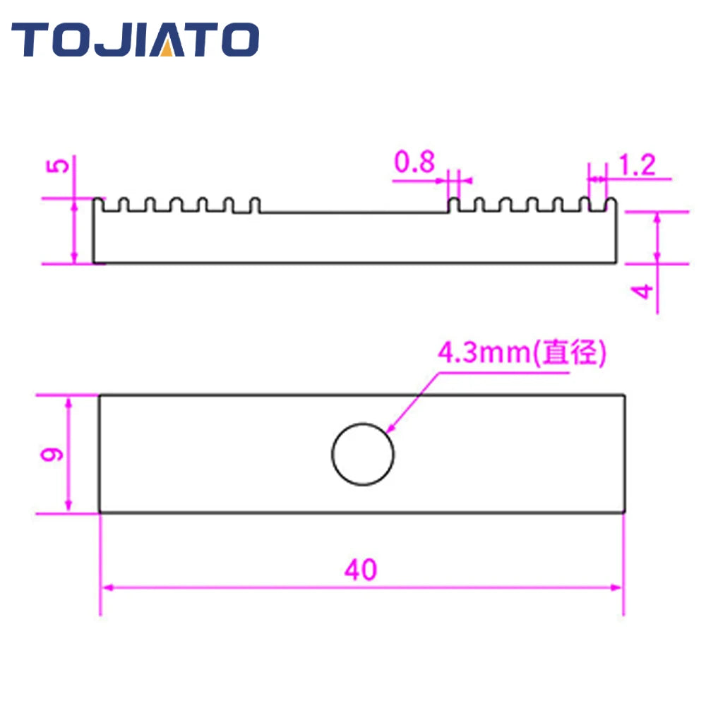 GT2 Timing Belt Clamp – Aluminum Alloy 9x40mm for 3D Printer