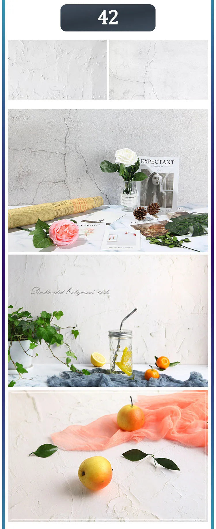Marble Wood Grain Photography Backdrop – 57x87cm Waterproof Studio Props