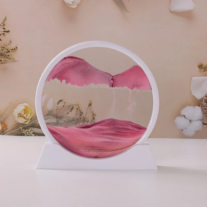 3D Moving Sand Art Frame – Dynamic Liquid Hourglass for Office Home Decor