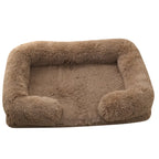 Plush Rectangular Dog Bed – Washable Fluffy Pet Cushion for Small to Large Dogs