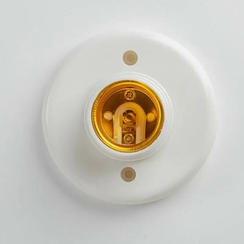 E27 Ceiling Light Socket – White Screw Base Holder for Home Lighting