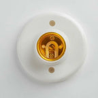 E27 Ceiling Light Socket – White Screw Base Holder for Home Lighting