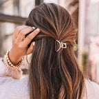 Gold Metal Heart Hair Claw Clips – Non Slip Geometric Barrettes for Daily Wear