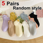 Embroidered Cotton Animal Socks – Breathable Casual Footwear for Women