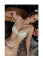 French Satin Lace Lingerie Set – Ultra-thin Bra and Briefs for Women