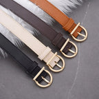 Genuine Leather Slim Belt – Adjustable Pin Buckle for Jeans and Casual Wear