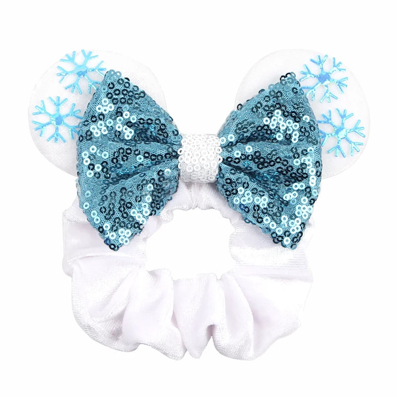 Velvet Sequin Mouse Ear Scrunchies – Elastic Hair Accessories for Kids Party