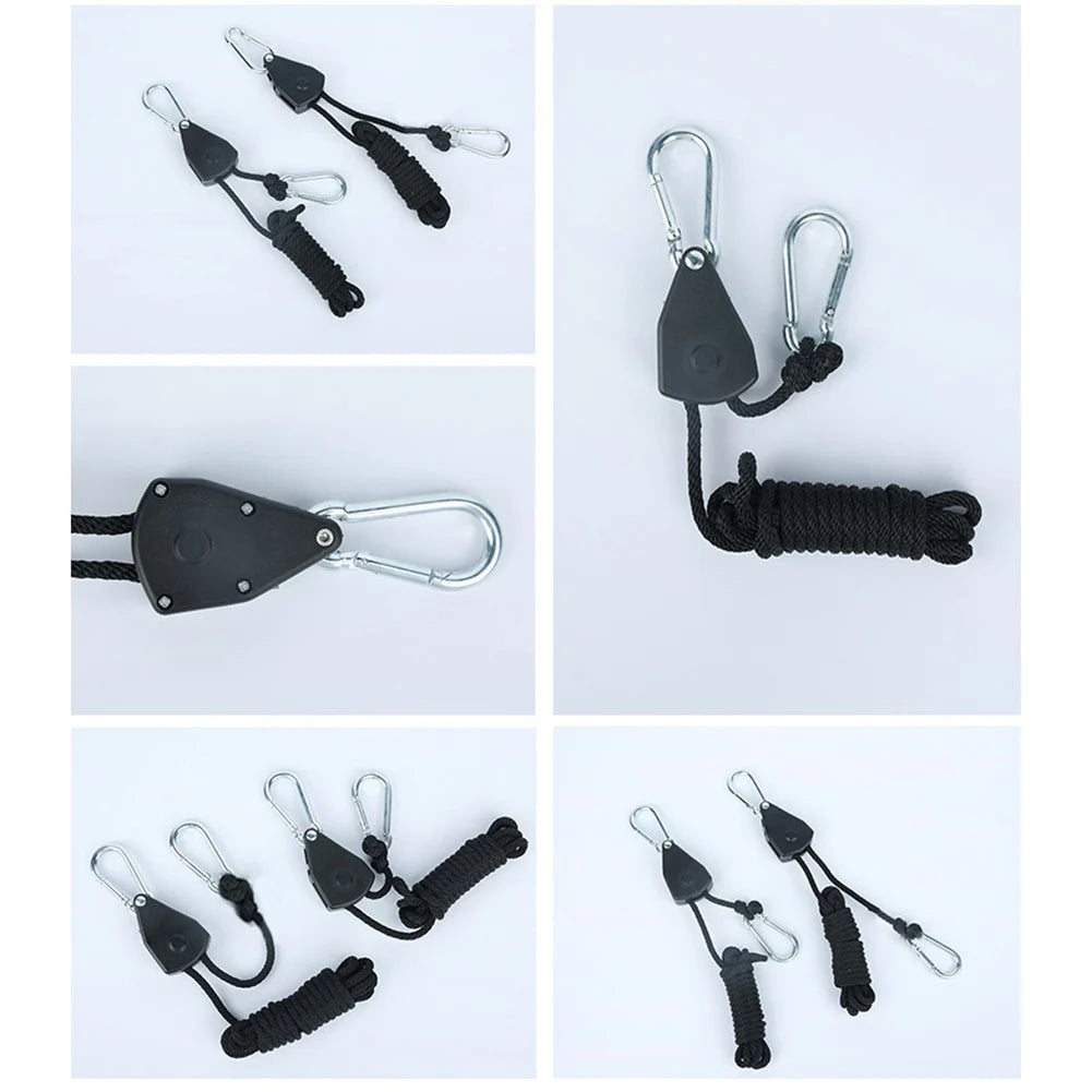 Camping Tent Rope Tensioners – Adjustable Ratchet Pulley for Awning Setup