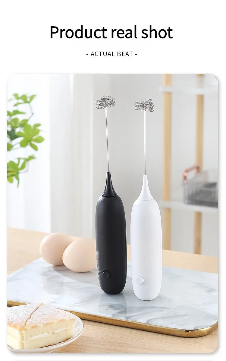 Handheld Electric Milk Frother – Automatic Kitchen Whisk for Coffee Foaming