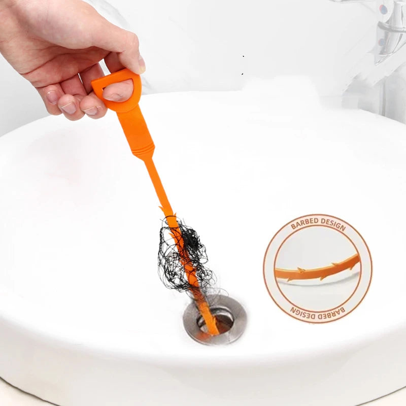 Drain Snake Hair Clog Remover – Flexible Sewer Tool for Bathroom Sink Blockages