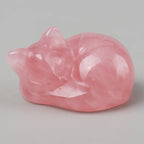 Carved Crystal Cat Figurine – Natural Stone Animal Statue for Home Decor