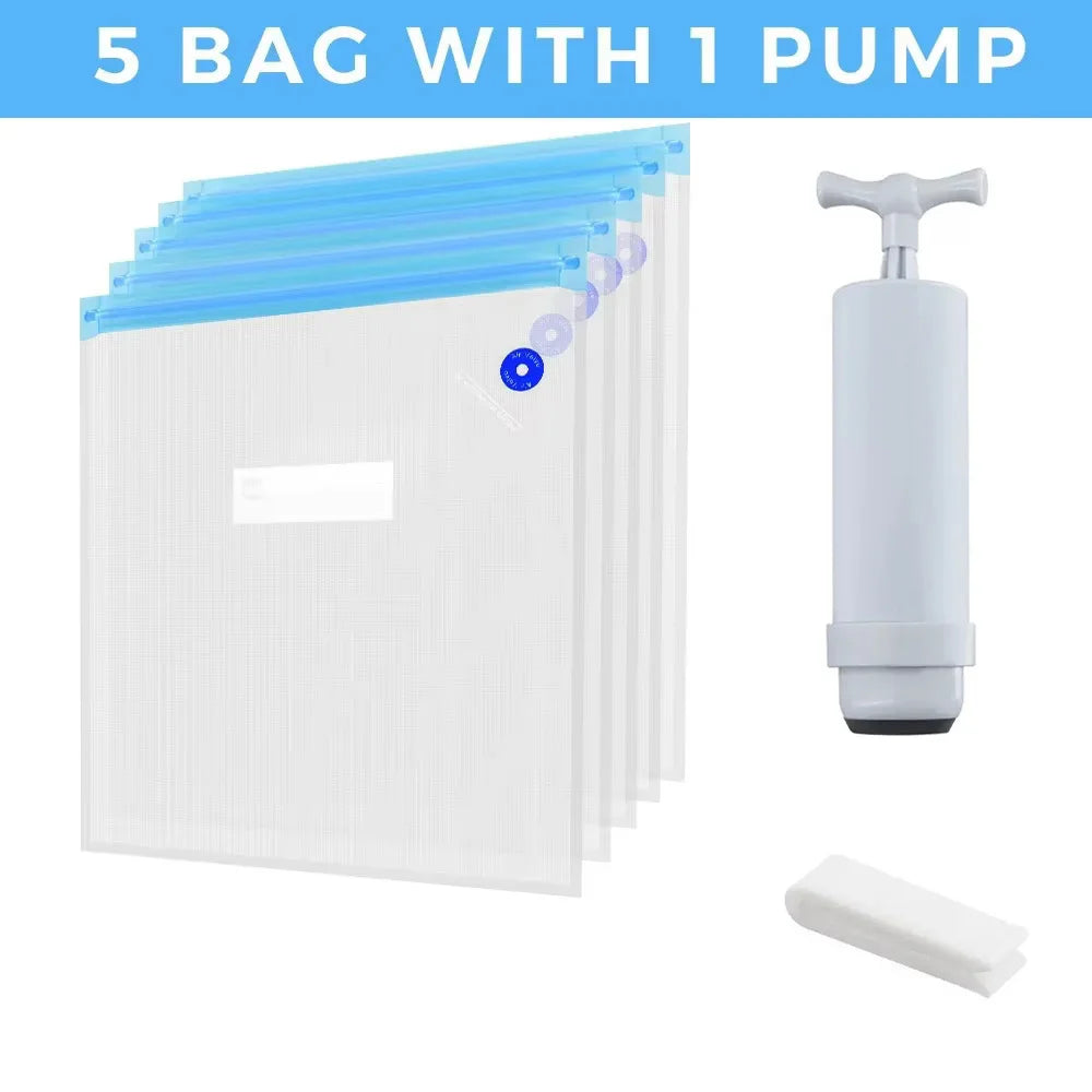 Reusable Vacuum Storage Bags – Airtight Food Sealers for Kitchen Organization