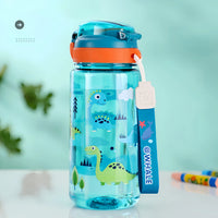 Dinosaur Plastic Water Bottle – 600ml Leakproof Sippy Cup for Kids