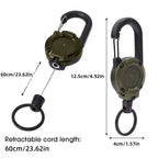 Retractable Steel Wire Carabiner – Heavy Duty Keychain for Outdoor Gear