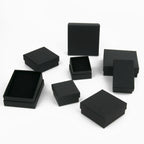Black Square Jewelry Box – Velvet Display Organizer for Rings and Earrings
