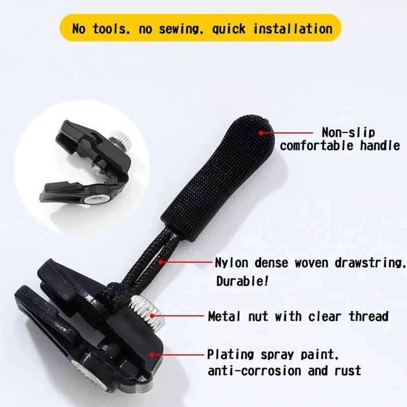 Universal Zipper Repair Kit – Sliding Replacement Pulls for Clothing and Bags