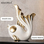 Abstract Ceramic Statue – Modern Sculptural Ornament for Home Decor Table