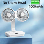 Portable Double Head Desk Fan – 8000mAh Cooling for Household and Office Use