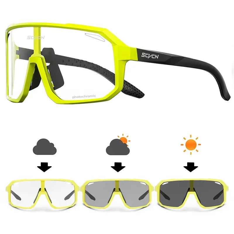 Photochromic Cycling Sunglasses – UV400 Protective Eyewear for MTB and Road Bike