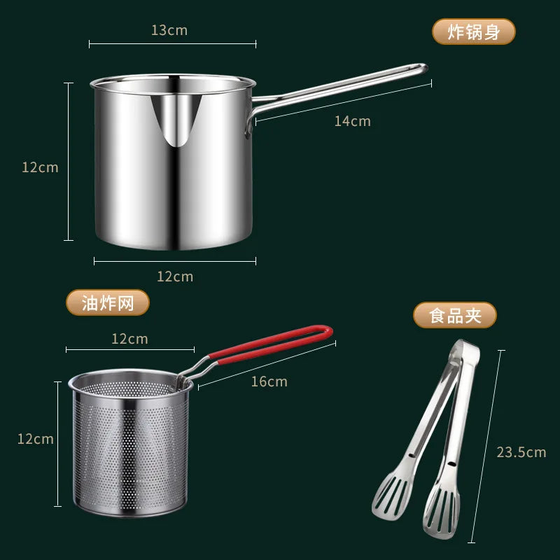 Stainless Steel Deep Fryer – Multifunctional Pot for French Fries and Chicken