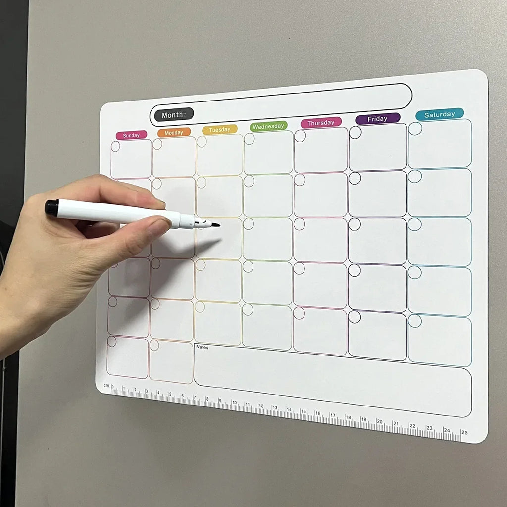 Magnetic Dry Erase Calendar – Monthly Weekly Planner for Kitchen Fridge