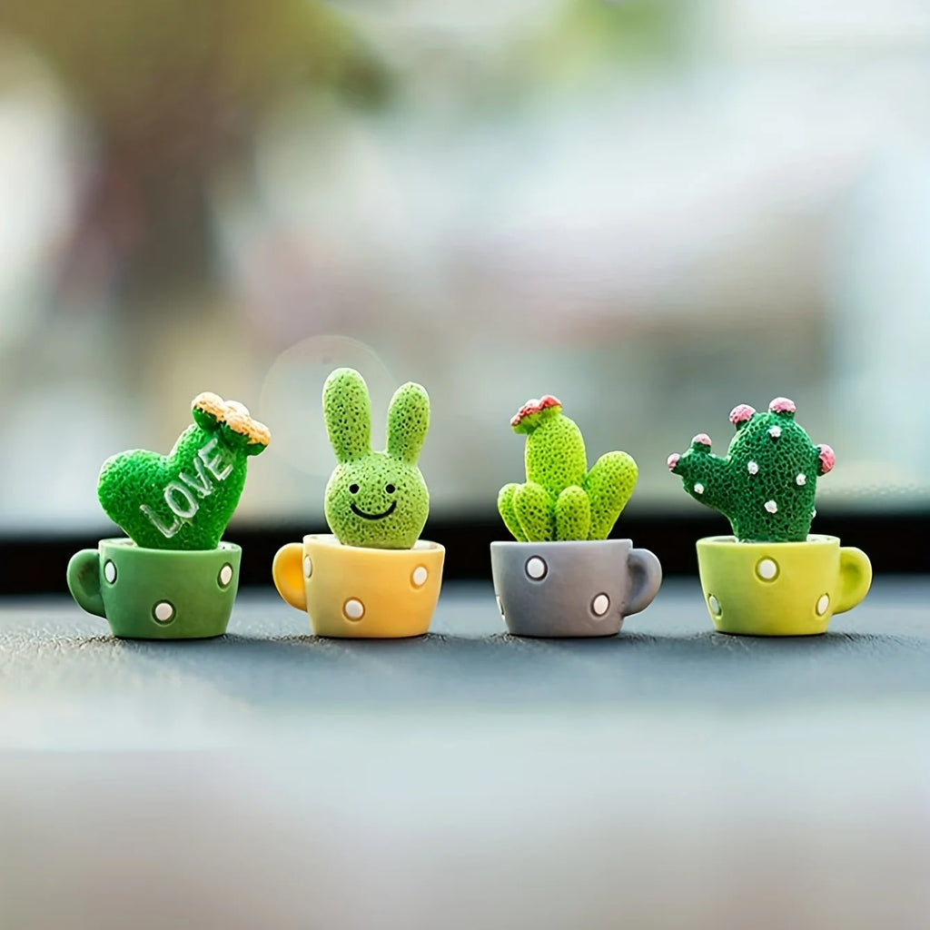 Mini Resin Succulent Cactus Plants – Decorative Ornaments for Home and Office
