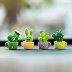 Mini Resin Succulent Cactus Plants – Decorative Ornaments for Home and Office