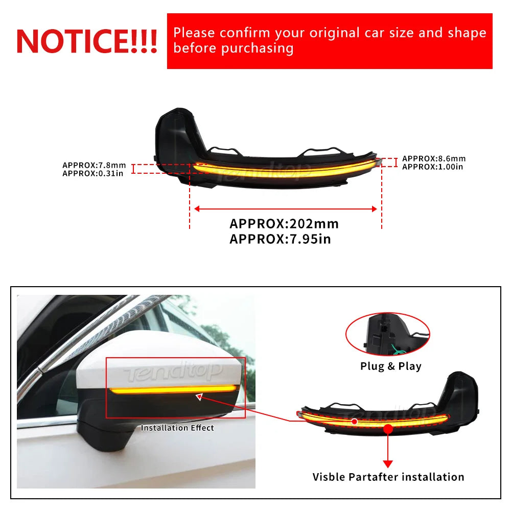 Dynamic LED Side Mirror Indicators – Sequential Blinker Lights for VW Tiguan