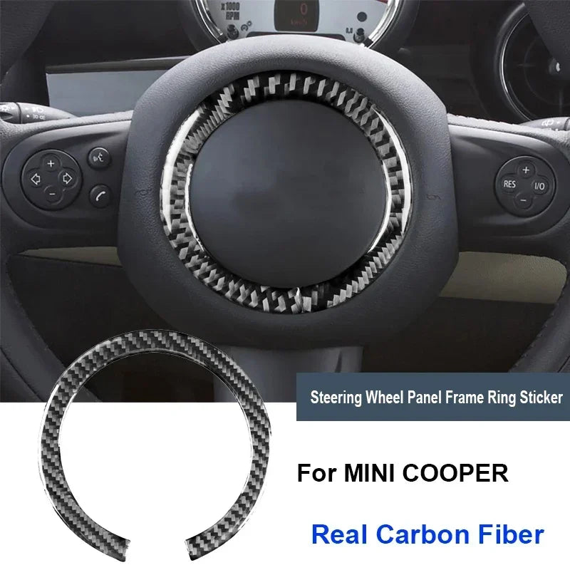 Steering Wheel Trim Cover – Carbon Fiber Interior Decor for Mini Cooper