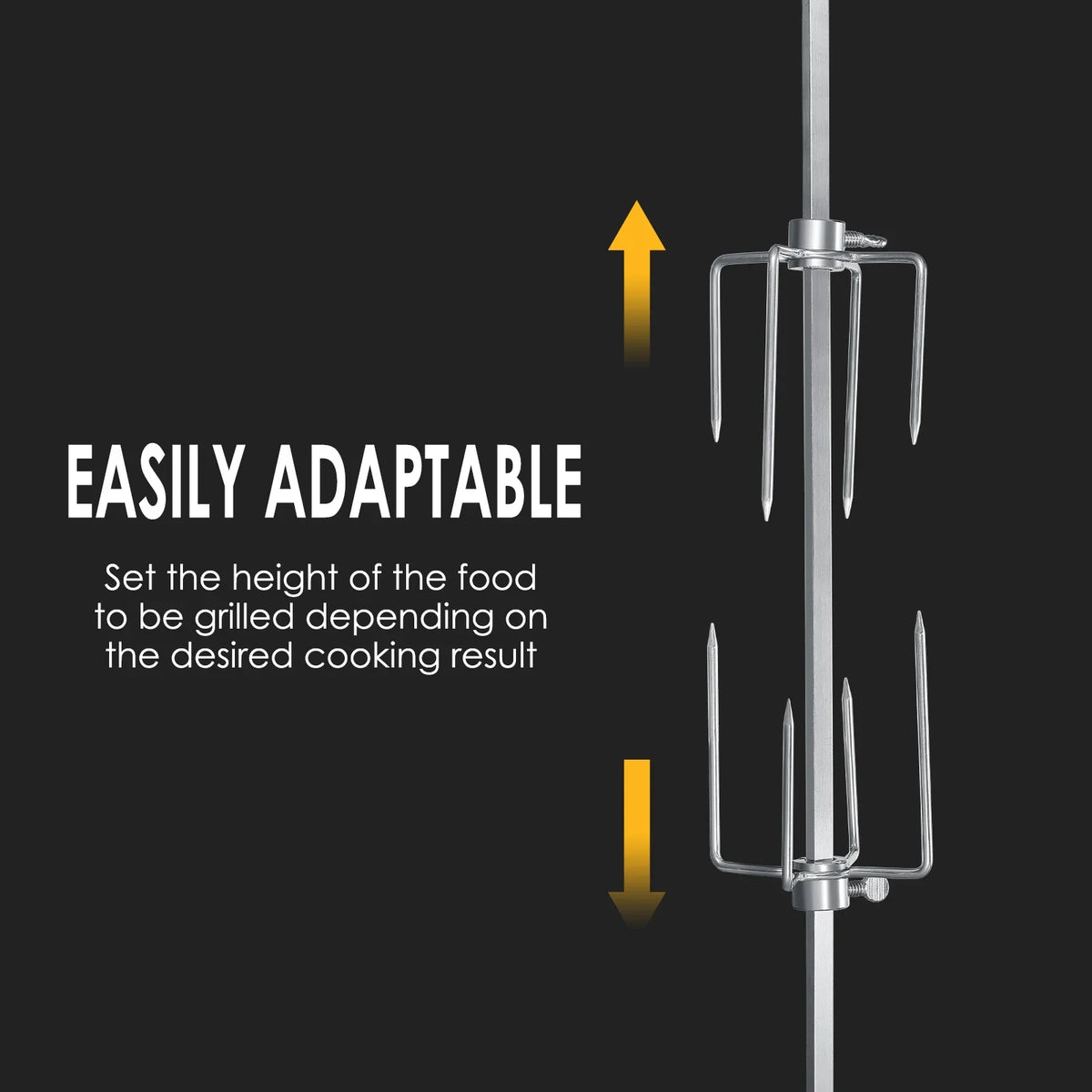 Universal Stainless Steel Rotisserie Kit – Electric BBQ Grill for Outdoor