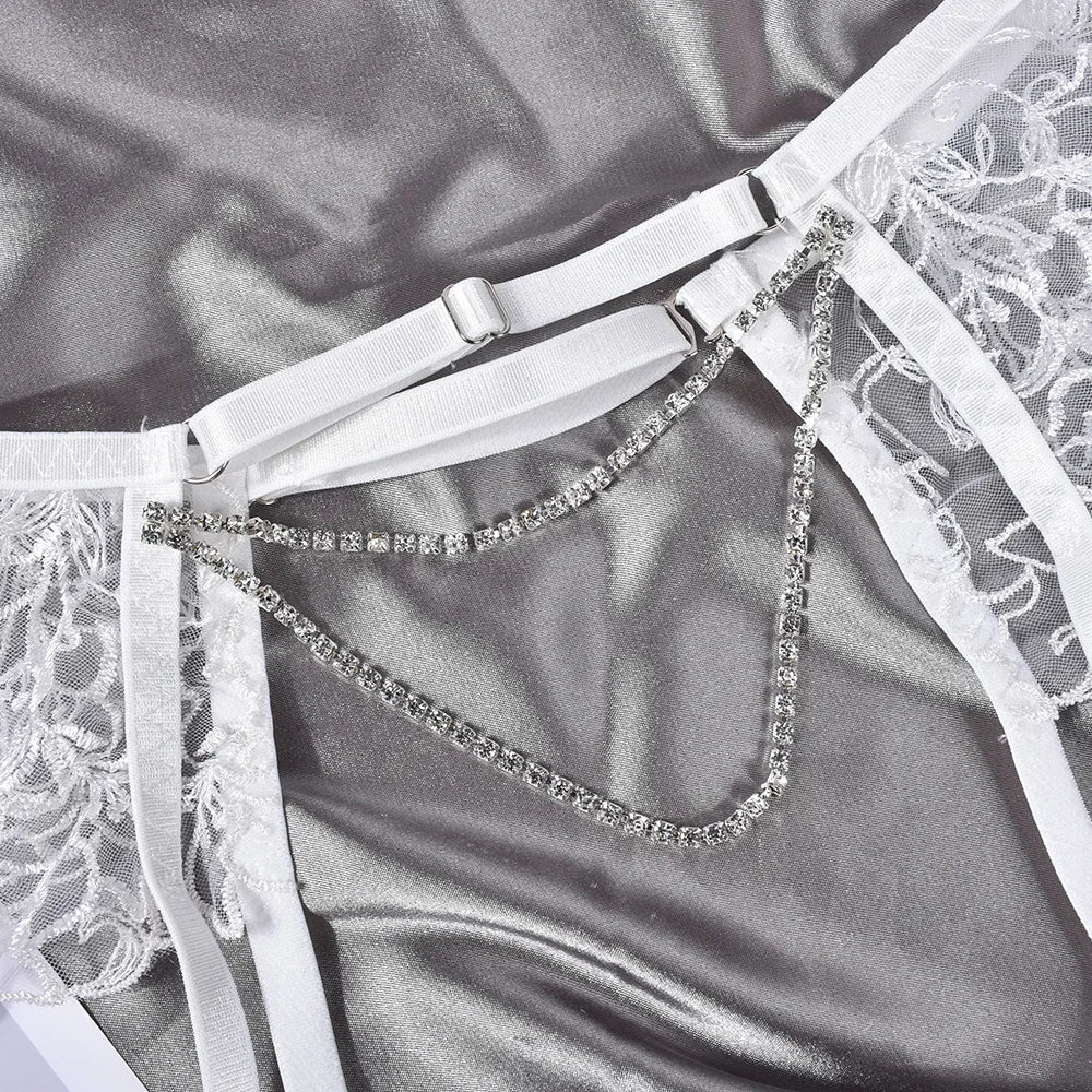 Lace Bra and Panty Set – Transparent Ruffle Lingerie for Sexy Boudoir Outfit