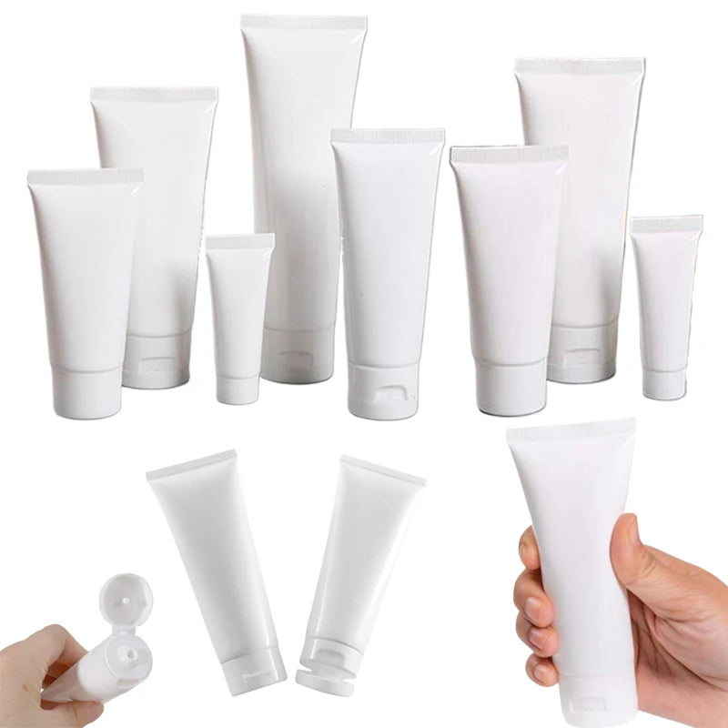 Empty Plastic Cosmetic Squeeze Tubes – Travel Size Refillable Containers for Toiletries