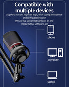 USB Condenser Microphone – RGB Gaming Podcast Mic for Studio Recording