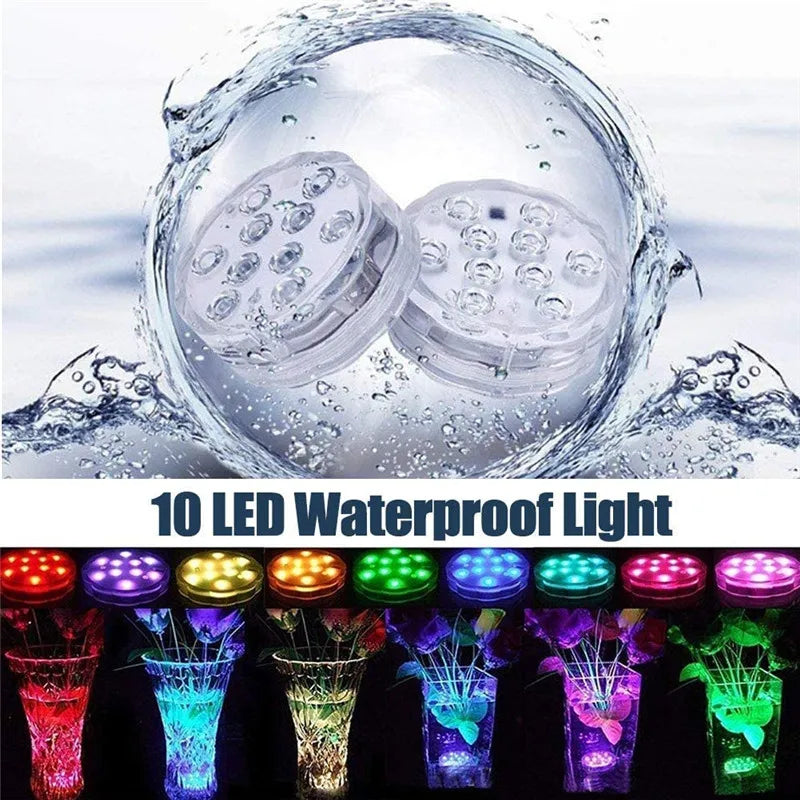 RGB LED Submersible Light – Waterproof Battery Operated Decor for Pool Parties