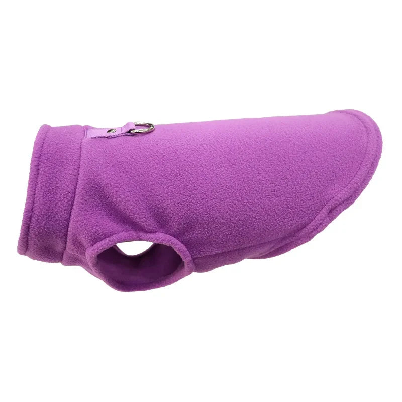 Fleece Dog Sweater with D-Ring – Soft Winter Warmth for Small Pets