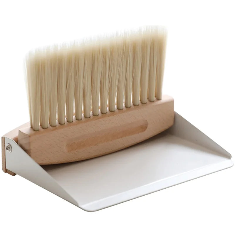 Mini Natural Wood Window Brush Set – Small Handheld Sweeper for Home Kitchen
