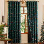 Laminated Blackout Curtains – Christmas Decorative Drapes for Home Decor