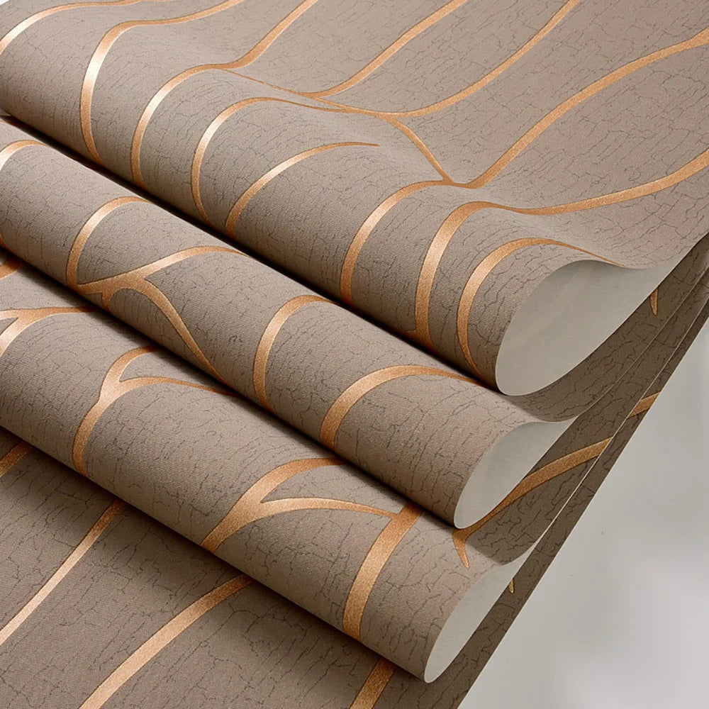 Non-Woven Striped Wallpaper – 53cm Thickened Modern Decor for Bedroom Walls