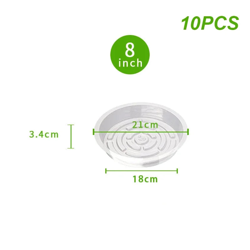 Clear Plastic Plant Drip Trays – Sturdy Round Saucers for Indoor Outdoor Pots