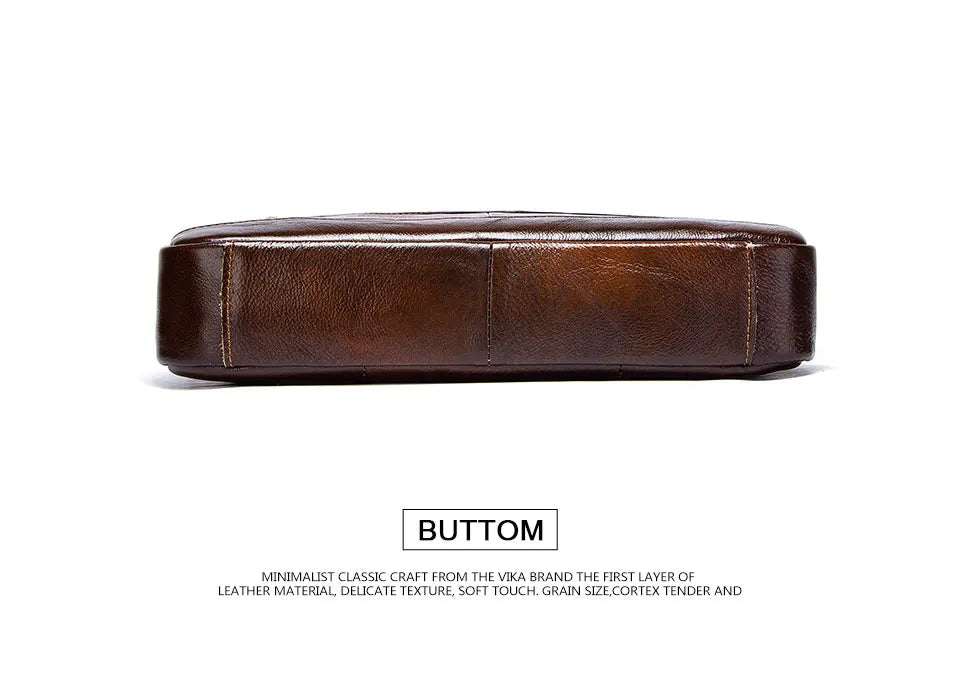 Genuine Leather Men Briefcase – Professional Laptop Messenger for Business