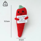 Handmade Wool Crochet Dog Doll – Positive Affirmation Plush for Home Decor