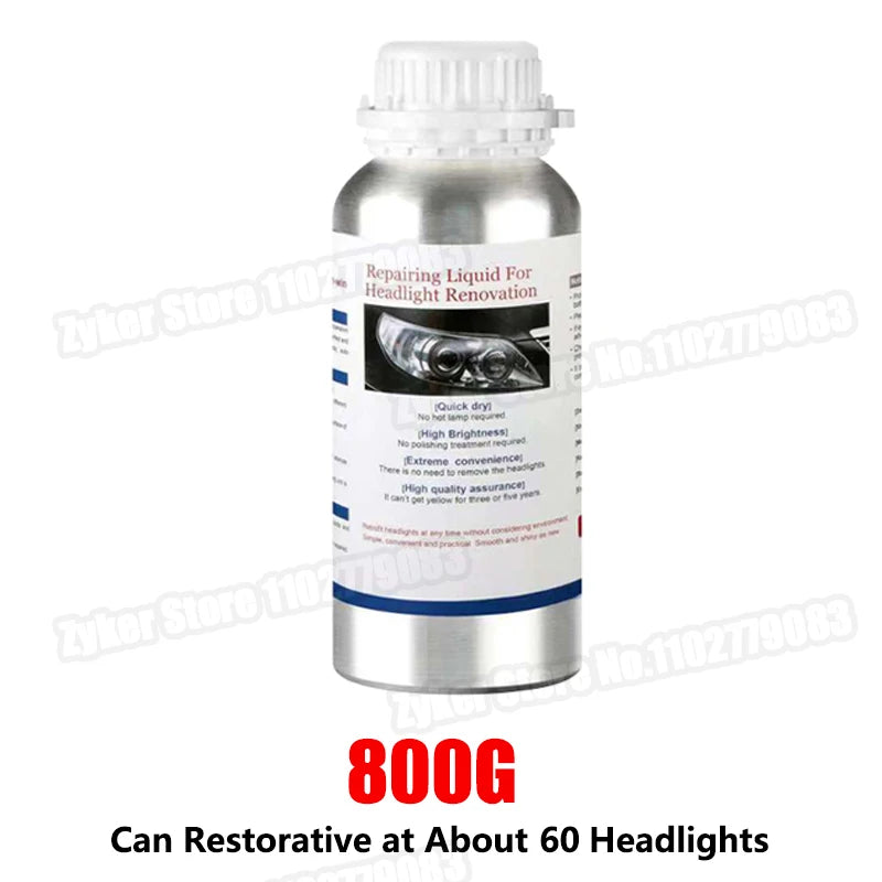 Car Headlight Restoration Kit – Professional Lens Repair Liquid Tool