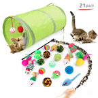 Interactive Cat Play Tunnel – Foldable Mouse and Fish Toy Set for Pets
