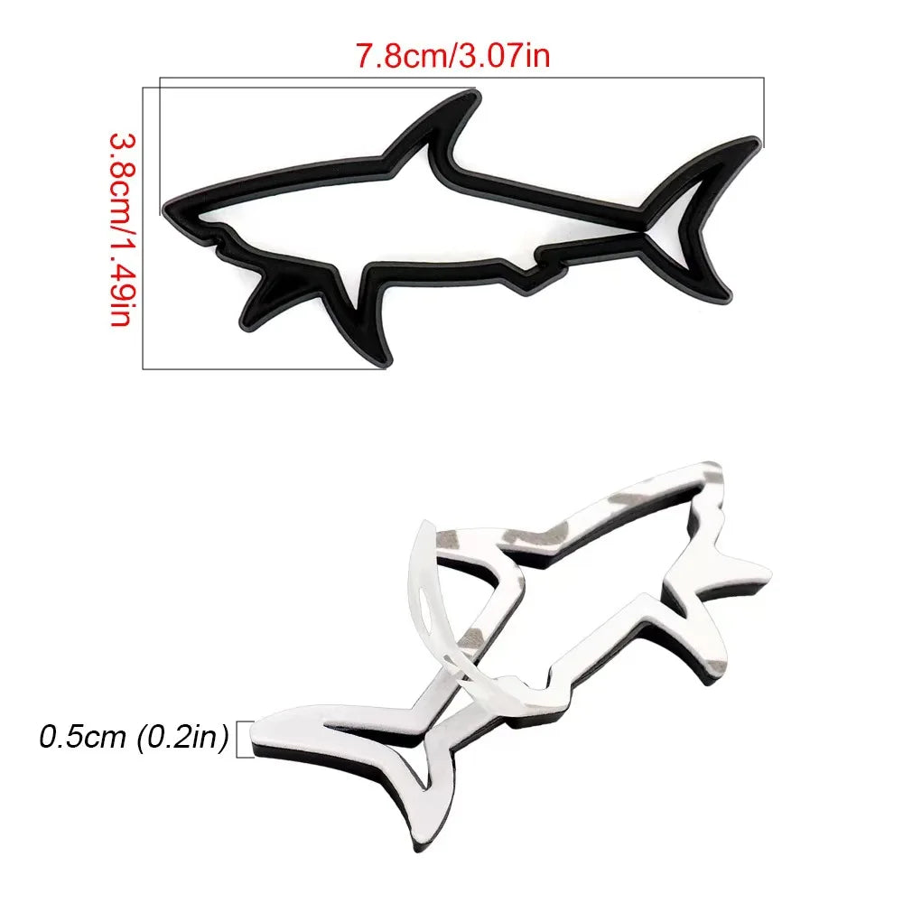 Metal Shark Emblem Badge – 3D Hollow Decal for Car and Motorcycle Styling