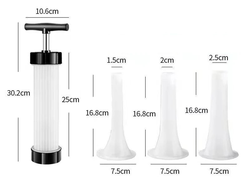 Manual Sausage Stuffer – Plastic Filling Tool for Homemade Meat Processing